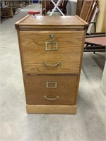 Two drawer, locking wooden file cabinet,