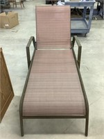 Metal and canvas chaise lounger