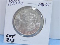 1883o Morgan Silver Dollar, MS-65