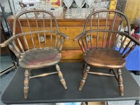 (2) Antique child's chairs (Windsor style)