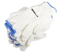 Forney String Knit Gloves, 12 Pack, Large, White