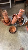 Lot of clay flower pots