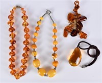 Group of 4 Amber Jewelry