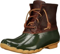 Sperry Women's Saltwater Boot, Tan/Green, 12 M US