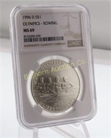 1996 Olympics-Rowing Silver Dollar NGC MS69