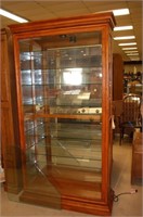 Sliding Front Lighted Display Cabinet - Solid