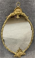 Ornate Gold Gilt Ormolu Oval Wall Mirror