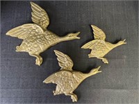 Brass, set of 3, flying geese wall hanging