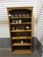 Wooden Shelf and Contents