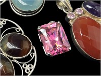 8 Multi Colors Real Stone, etc Necklace Pendants