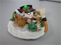 Snowman Dish and 7 Angels