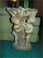 Vintage Ceramic Cherub Birdbath