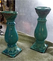 SET OF CANDLE HOLDERS MEDIUM TO LARGE JADE IN