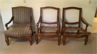 (3) Bernhardt Large Hardwood Arm Chairs, (2) Need