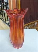 Beautiful Multi Colored Art Glass Vase 13"T