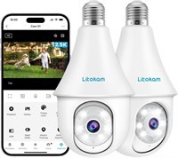 NEW $100 2PK WiFi Light Bulb Security Camera