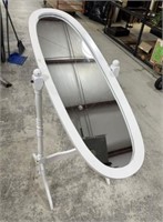 Modern White Painted Cheval Dressing Mirror