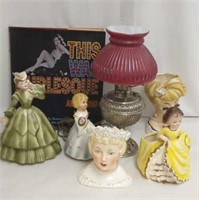 B&H Working Converted Lamp w/ Vintage Figurines