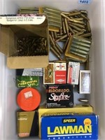Tub of ammo, 9mm, 45’s, 22 cal & more, tub not