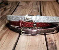 C8) 3 cute belts,1 fits up to 32 inch,1 33 inch, 1