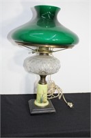 Vintage Jadite Lamp 18" with Globe