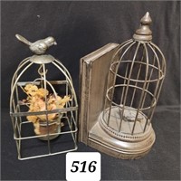 2 Birdcage Decor Pieces