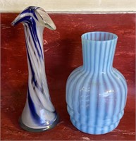 Swirl art glass vases