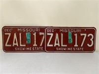 1992 Missouri license plates