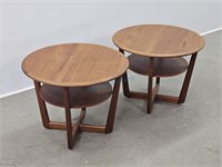 Pair Teak Side Table Interior Form Furniture