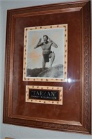 Tarzan - Johnny Wiessmuller Framed Picture and Aut