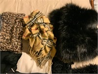 Winter Scarves Scarf Faux Fur Houndstooth  +