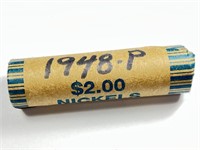 Roll of 1948-P Jefferson Nickels