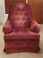 VINTAGE UPHOLSTERED SWIVEL ROCKING CHAIR