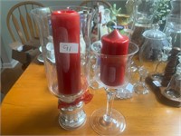 CANDLE HOLDERS WITH RED CANDLES