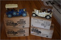 3-1909 Thomas Flyer and a Model T Ford Decanters