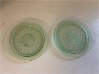 US glass tendril green uranium glass plates