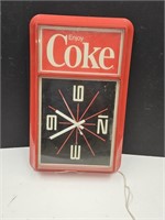 Vintage Coca C0la Advertising Clock 13 x 21"