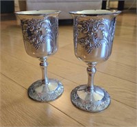 Lot of  2 1888 Silverplated Footed Chalices