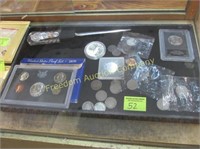 SMALL COIN COLLECTION, PROOF SET, NOVELTY, SILVER