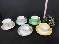 6 OLD CUPS AND SAUCERS