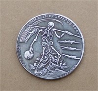 Skeleton Hobo Style Challenge Coin