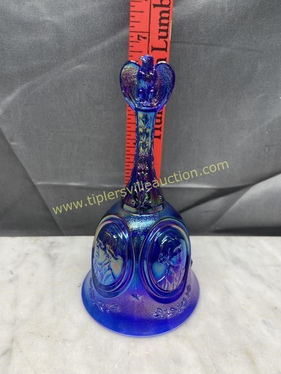 Fenton cobalt iridescent bell