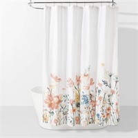 Watercolor Engineered Floral Shower Curtain - Thre