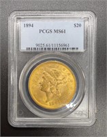 1894 MS61 Liberty Head $20 Gold Coin