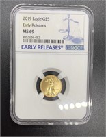 2019 Double Eagle MS69 $5 Gold Coin
