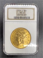 1899 MS61 Liberty Head $20 Gold Coin