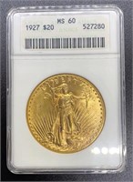 1927 MS60 Saint Gaudens $20 Gold Coin