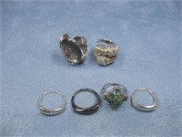 Six Assorted Rings Some Sterling Silver Hallmarked