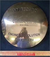 INTERESTING STARBOARD ENGINE TELEGRAPH PLATE COVER