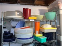 (2) Shelves of Assorted Plasticware